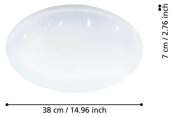EGLO connect stropní světlo Totari-Z, Ø38cm, 19W,křišťálový efekt, stmívatelný, Bílá / opál, Obývací pokoj / jídelna, Plast, Moderní