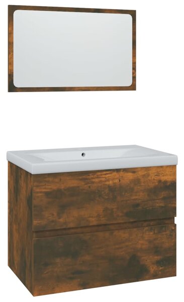 Koupelnová sestava kouřový dub kompozitní dřevo 3152873