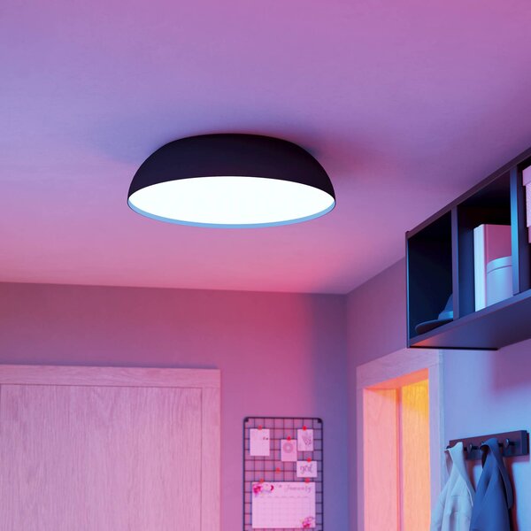 EGLO connect Smart LED stropní svítidlo Tollos-Z, Ø 55 cm, stmívatelný, Černá, Obývací pokoj / jídelna, Hliník, Moderní