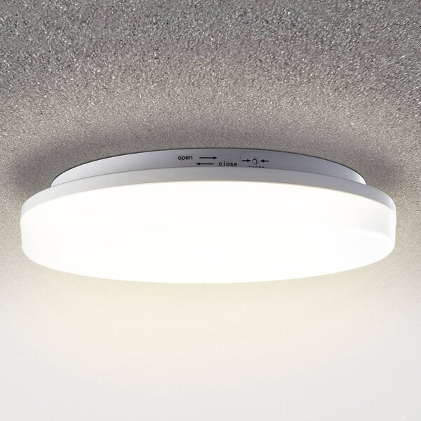 Heitronic LED stropní svítidlo Pronto, kulaté, s pohybovým čidlem, Bílá / opál, Plast, Moderní