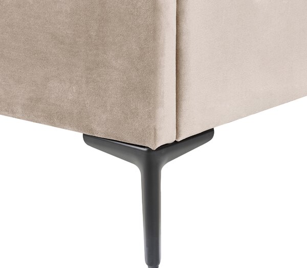 Postel s úložným prostorem Umělý samet SEZANNE 140 x 200 cm Taupe