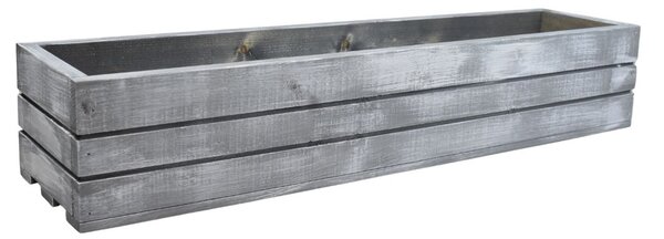 Dřevěný truhlík z masivu – šedý s bílou patinou 80 cm