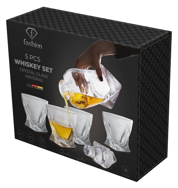 Sklenice a karafa na whisky sada 5 ks