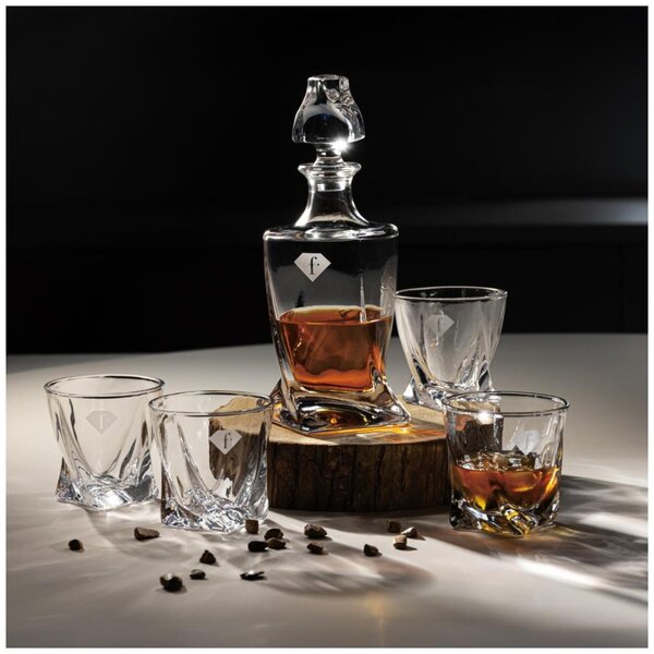 Sklenice a karafa na whisky sada 5 ks