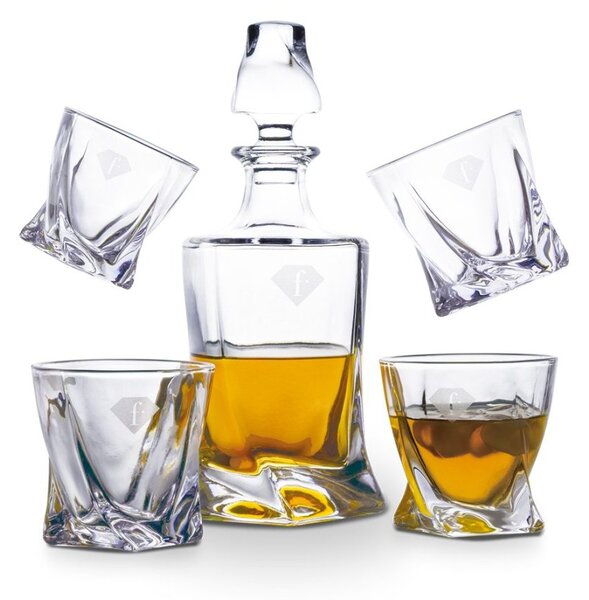 Sklenice a karafa na whisky sada 5 ks