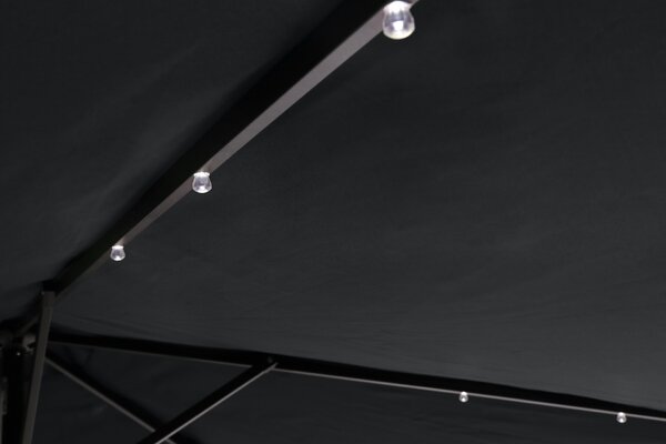 Zahradní slunečník Malta 270 cm Grey / Light Grey s LED osvětlením