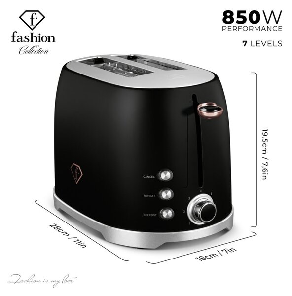 Topinkovač nerez 850W Black Rose Collection