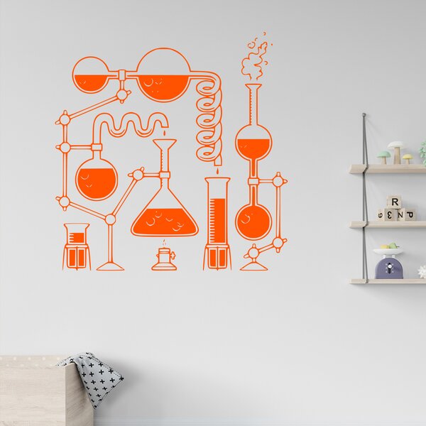 Živá Zeď Samolepka Chemie Barva: červená, Velikost: 60 x 61 cm