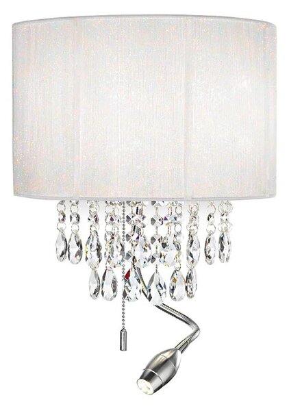 Ideal Lux - LED Nástěnné svítidlo OPERA 2xE14/40W/230V + LED/1W bílá