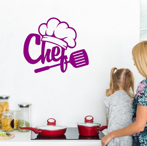 Živá Zeď Samolepka Šéf kuchař Barva: černá
