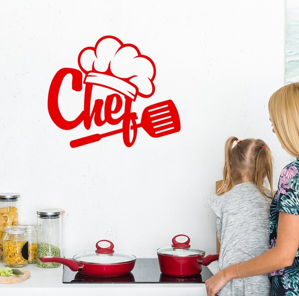 Živá Zeď Samolepka Šéf kuchař Barva: černá