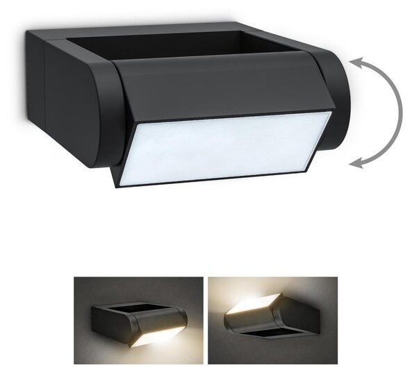 Brilagi - LED Venkovní nástěnné svítidlo CROTONE LED/7W/230V černá IP54