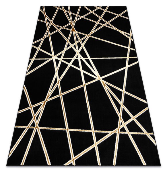 Koberec ALLURE 1964 geometrický / strukturovaný / glamour, černý / zlatý