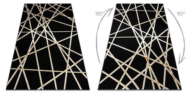 Koberec ALLURE 1964 geometrický / strukturovaný / glamour, černý / zlatý