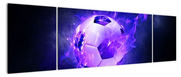 Hořící fotbalový míč - obraz (170x50cm)