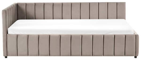 Denní postel Umělý samet LISIEUX 90 x 200 cm Taupe