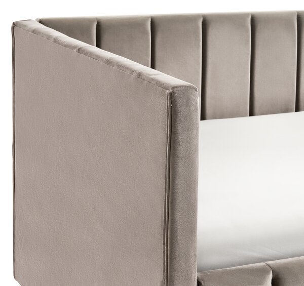 Denní postel Umělý samet LISIEUX 90 x 200 cm Taupe