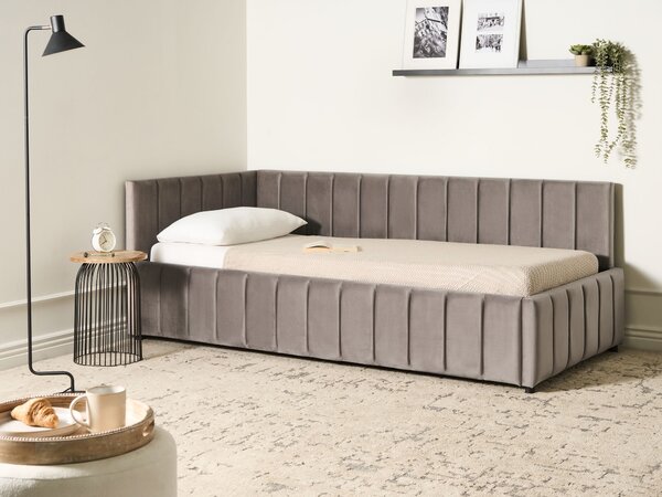 Denní postel Umělý samet LISIEUX 90 x 200 cm Taupe