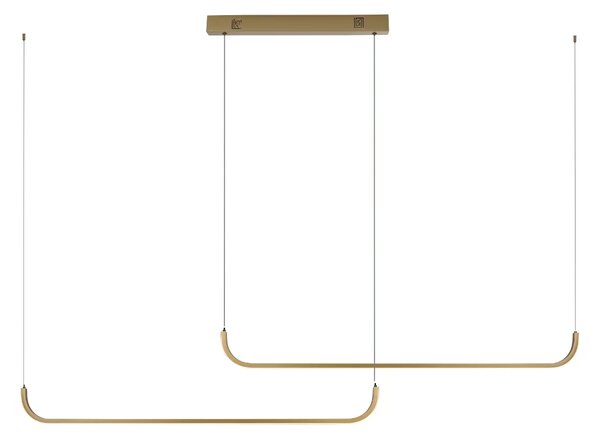 Immax NEO PATTINI Smart závěsné svítidlo dvojité 160-280cm, 53W, 3640lm zlaté Zigbee 3.0