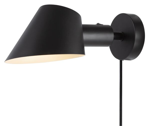 Nordlux 2220381003 Stay, černé nástěnné svítidlo 1xE27 s vypínačem, průměr 15cm