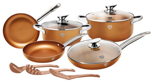 Sada nádobí s nepřilnavým povrchem Le Chef Line Rosegold 11 ks