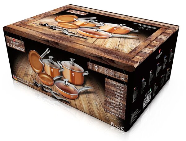 Sada nádobí s nepřilnavým povrchem Le Chef Line Rosegold 11 ks