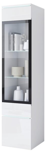 VITRÍNA, bílá, vysoce lesklá bílá, 30/130/33 cm P & B - Kredence a vitríny, Online Only