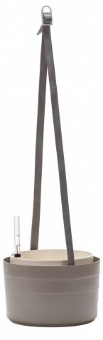Samozavlažovací závěsný květináč Berberis 26 cm, taupe / béžová