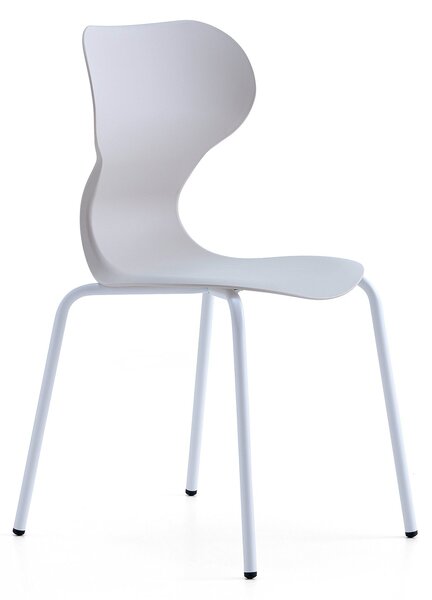 AJ Produkty Židle BRIAN, 4 nohy, bílá/světle šedá