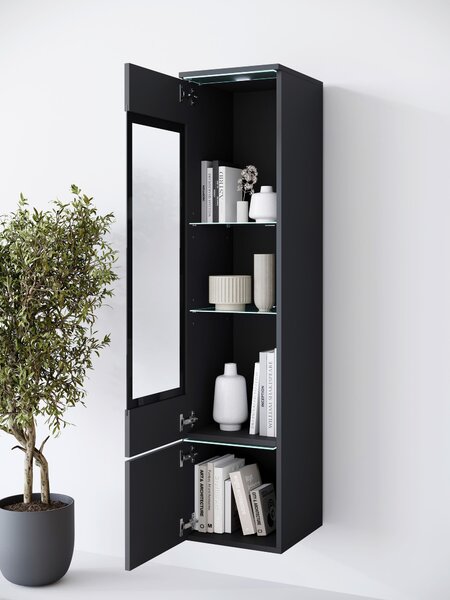 VITRÍNA, černá, 30/130/33 cm P & B - Kredence a vitríny, Online Only