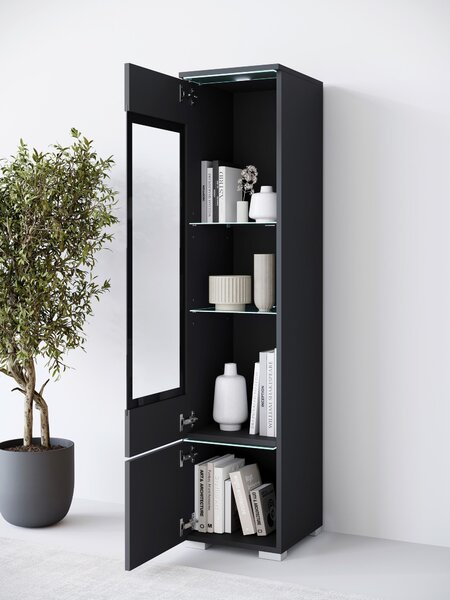 VITRÍNA, černá, 30/130/33 cm P & B - Kredence a vitríny, Online Only