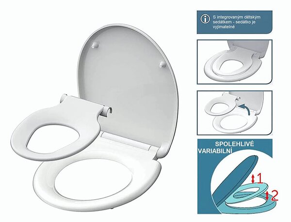 Eisl Sanitär WC prkénko s dětskou vložkou Duroplast Soft Close Family 82940