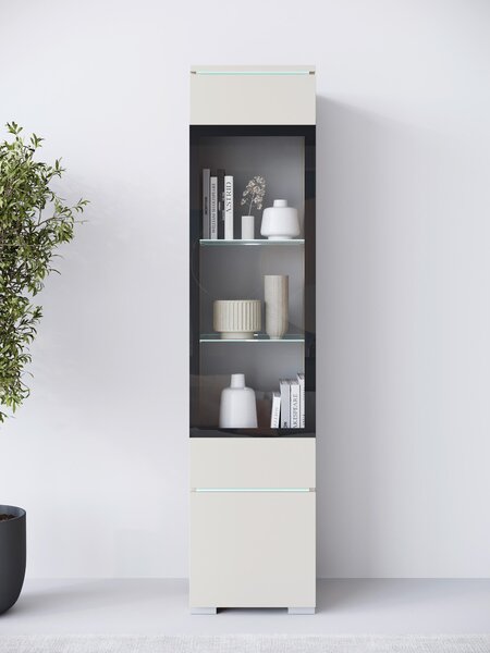 VITRÍNA, béžová, kašmírová, 30/130/33 cm P & B - Kredence a vitríny, Online Only