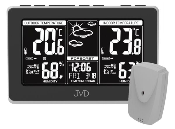 Černá rádiem řízená meteorologická stanice JVD RB658 (Černá rádiem řízená meteorologická stanice JVD RB658)
