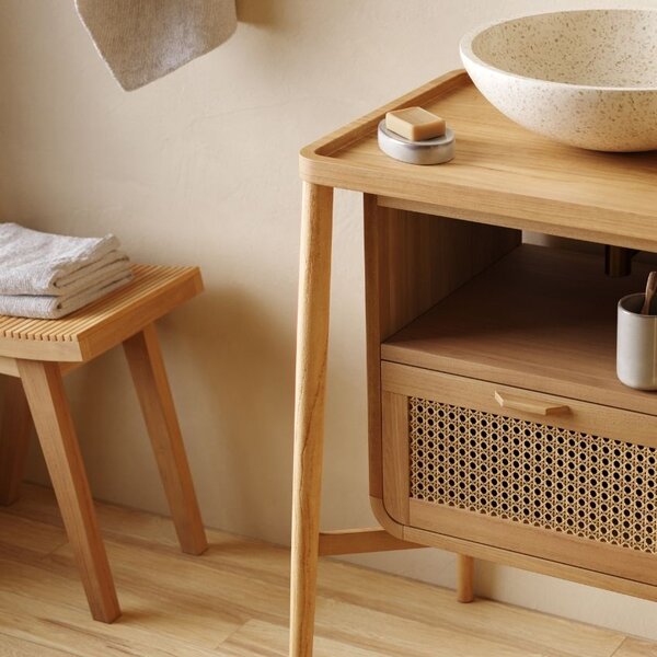 LÉTO -15% Teaková stolička Kave Home Vicentina 45 cm