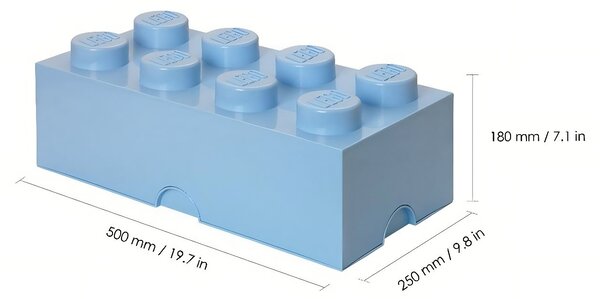 Světle modrý úložný box LEGO® Smart 25 x 50 cm