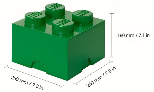 Tmavě zelený úložný box LEGO® Smart 25 x 25 cm