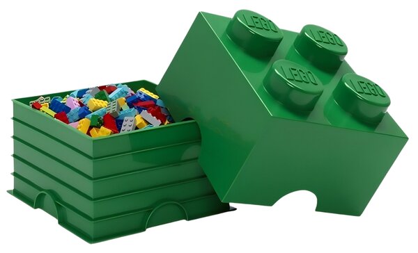Tmavě zelený úložný box LEGO® Smart 25 x 25 cm