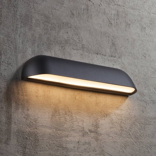 Nordlux LED venkovní nástěnné světlo Front 36, černá, Černá, kov, Moderní