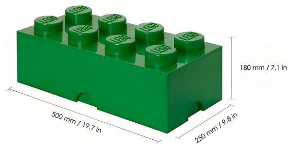 Tmavě zelený úložný box LEGO® Smart 25 x 50 cm