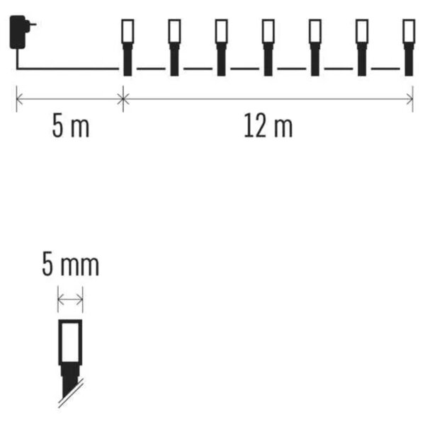 Vánoční LED řetěz D4AC03 studená bílá, délka 12 m