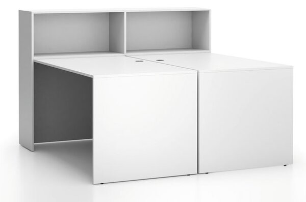 Kancelářská sestava double SEGMENT, bílá/bílá