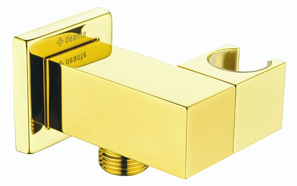 Stěnový vývod s držákem ruční sprchy Cascada Square Gold NAC Z58K Zlatá - Deante