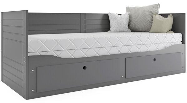 Výsuvná dětská postel HERMES šedá 200x80 cm