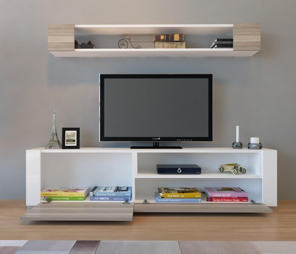Obývací stěna Ariell (bílá + cordoba). Akce -25%