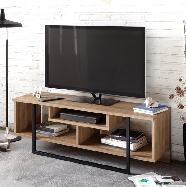 TV stolek/skříňka Aslana 120 (ořech + černá)