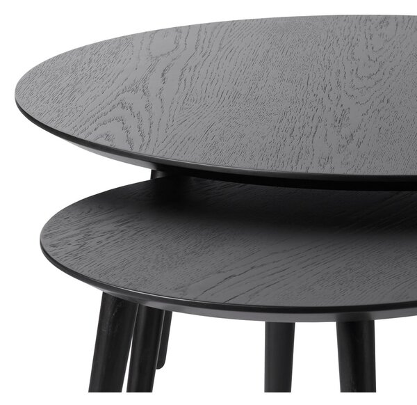 Černé kulaté konferenční stolky v sadě 2 ks ø 88 cm Adda – Unique Furniture