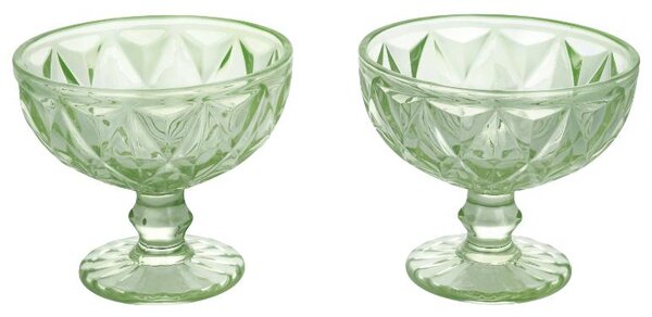 Silvercrest® Sada skleněných pohárů/misek na zmrzlinu, 2dílná (zmrzlinový pohár s nožkou/mintová) (100406282004)