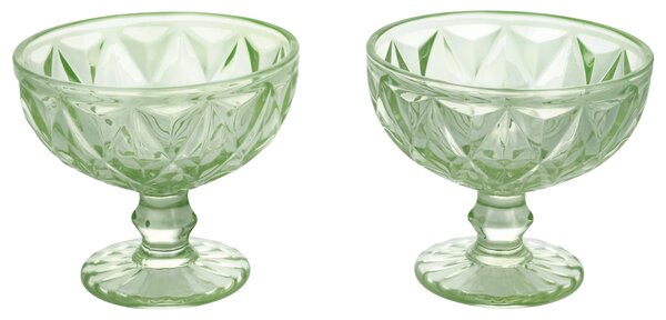 Silvercrest® Sada skleněných pohárů/misek na zmrzlinu, 2dílná (zmrzlinový pohár s nožkou/mintová) (100406282004)
