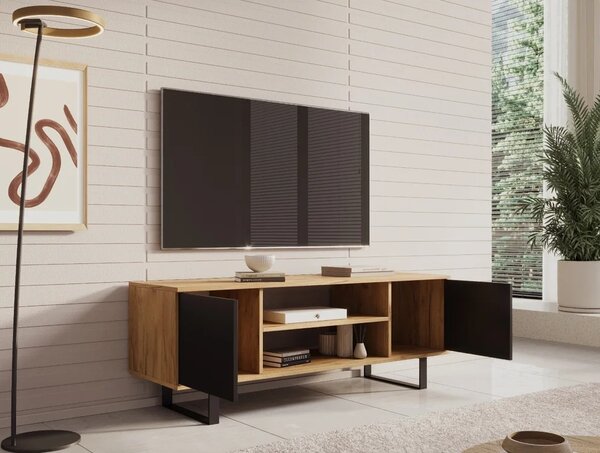 Stolek pod televizi 135 cm AVIOR - dub craft / černý
